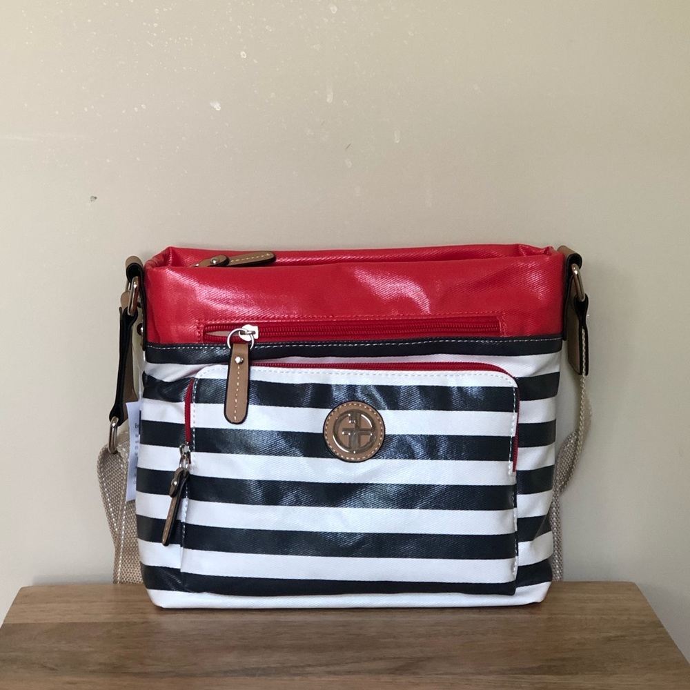 NEW Giani Bernini Canvas Stripe Crossbody